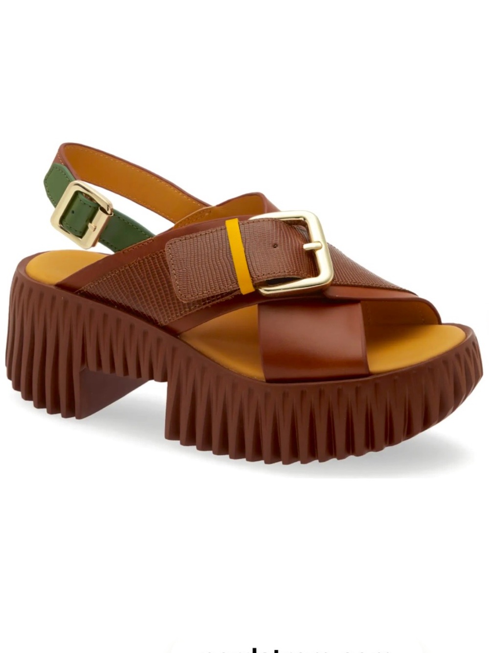 NEW 4CCCCEES Plia Juno Platform Slingback Leather Sandals